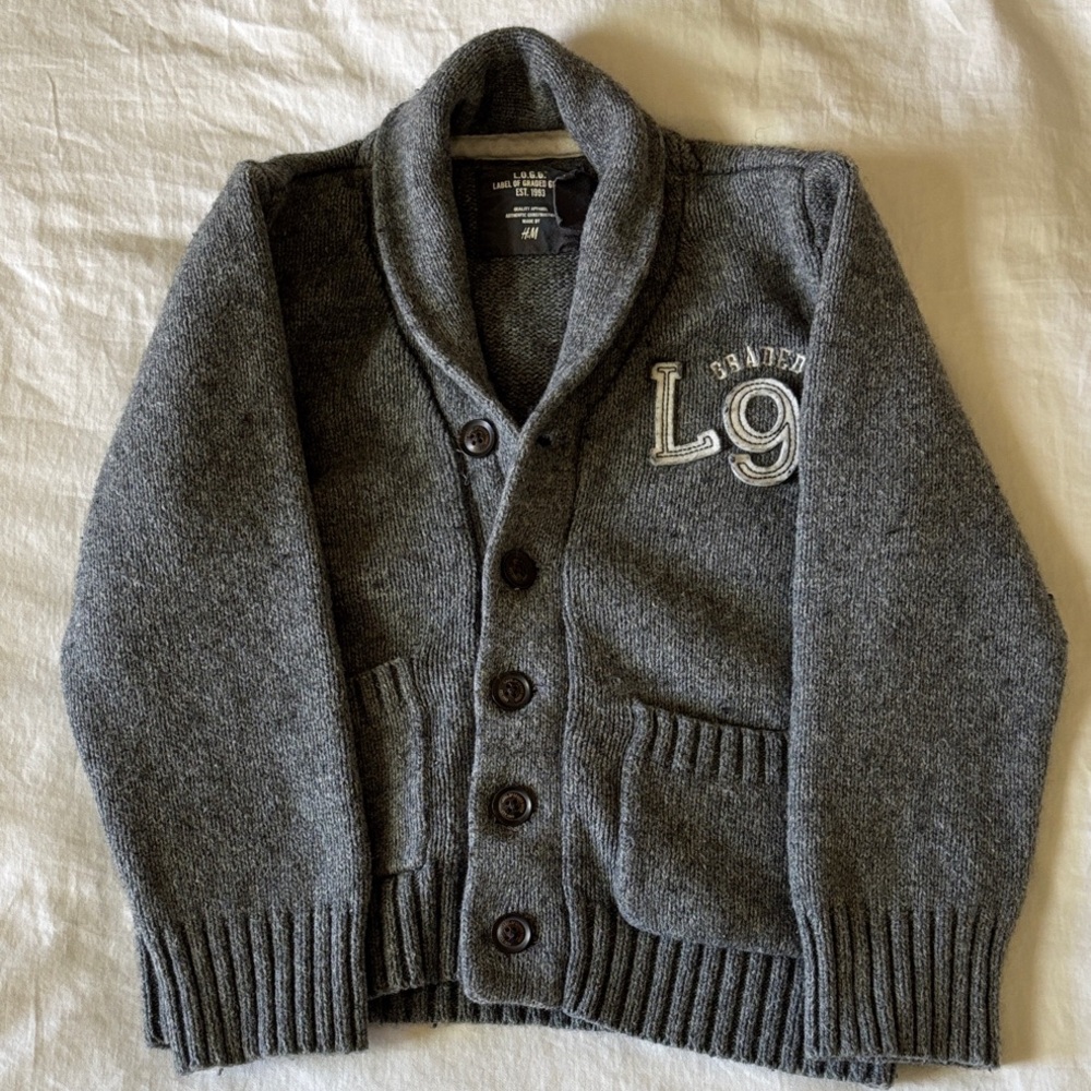 H&M Boys Gray Cardigan Size 4-6Y